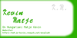 kevin matje business card